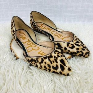 Sam Edelman Rodney Leopard Print Calf Hair d'Orsay Flats